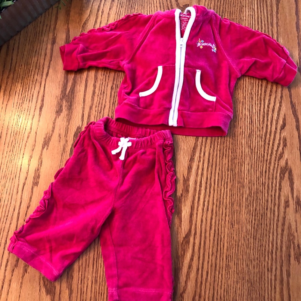 [BABY GAP] Velour Jogging Suit- 2Piece Ruffles